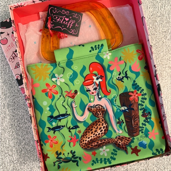 Miss Fluff, Martini Mermaid, top-handle purse, NWT, collectible, pin-up, retro - Picture 2 of 6